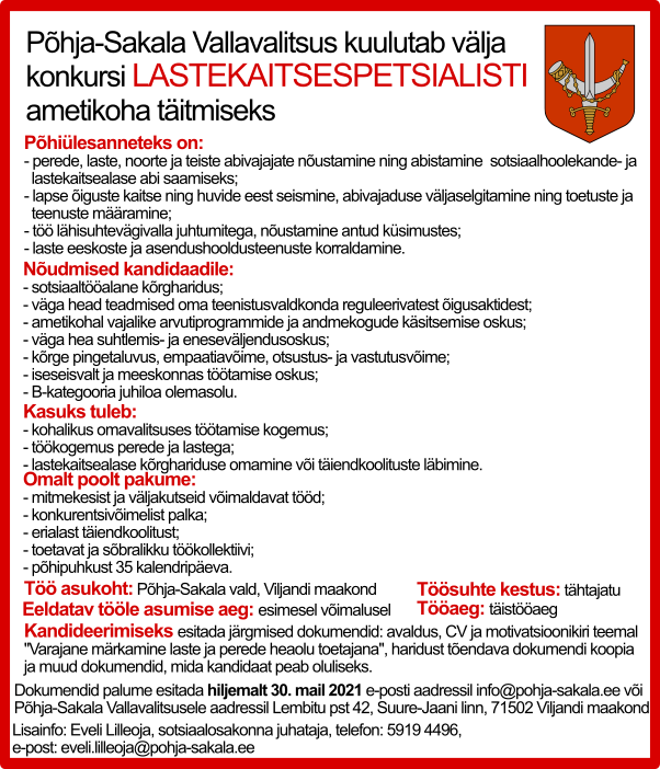 lastekaitsespetsialisti töökuulutus