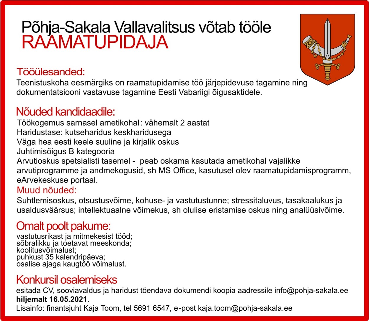 raamatupidaja töökuulutus