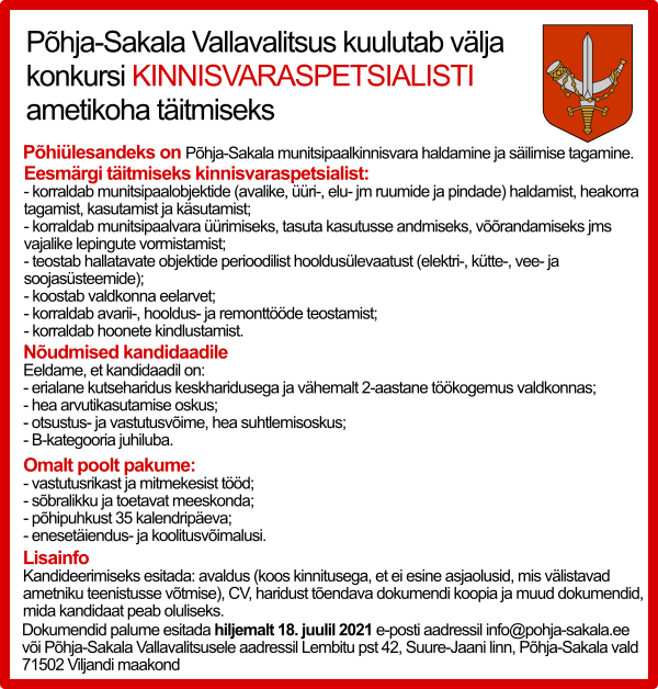 Kinnisvaraspetsialisti töökuulutus